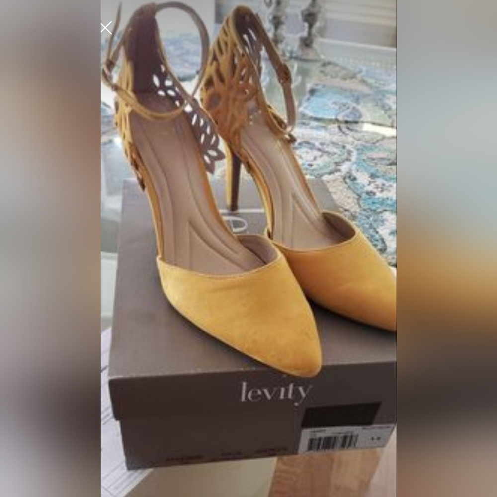 Yellow Suede Pumps